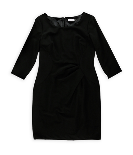 Calvin Klein Womens Solid Fitted Sheath Dress black 12