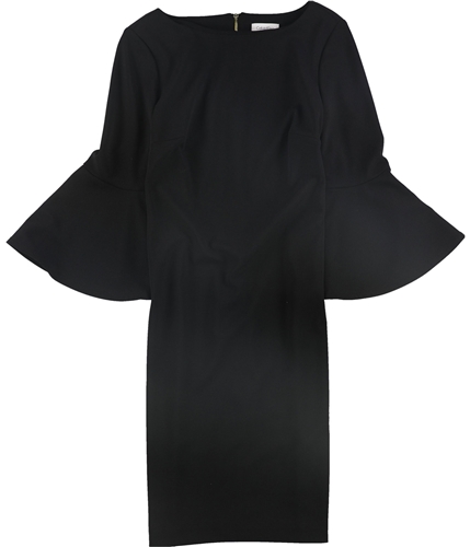 Calvin Klein Womens Bell Sleeve Sheath Dress black 8