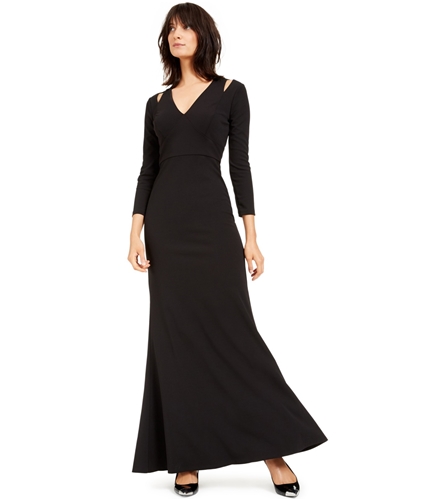 Calvin Klein Womens Solid Gown Dress black 2