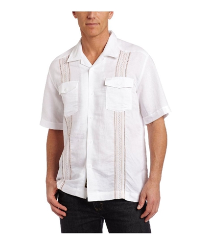 CubAvera Mens Ss Lr 2 Pocket Stit Button Up Dress Shirt brightwhite XL