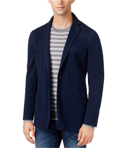 Michael Kors Mens Textured Two Button Blazer Jacket midnight 46