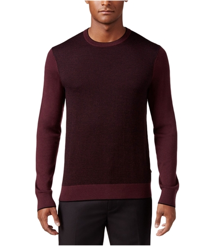 Michael Kors Mens Colorblocked Herringbone Pullover Sweater black M