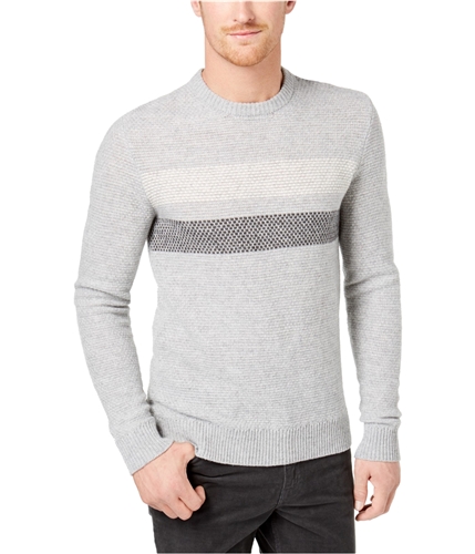 Michael Kors Mens Stripe Pullover Sweater hthrgrey L