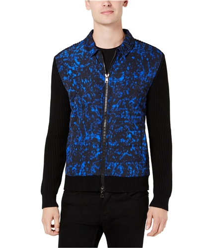 Michael Kors Mens Two-Way Zip Quilted Jacket black L