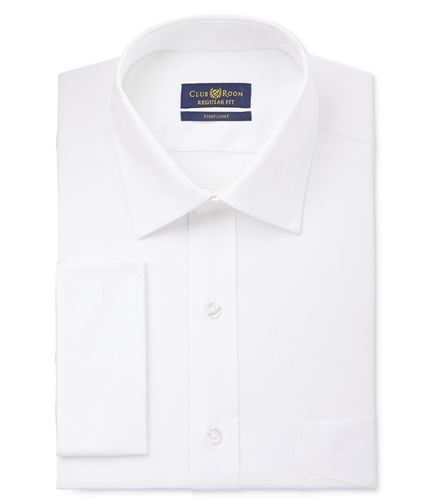 Club Room Mens Wrinkle Resistant Button Up Dress Shirt whitepptsd 17.5