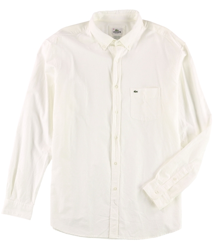 Lacoste Mens LS Button Up Shirt blanc XL