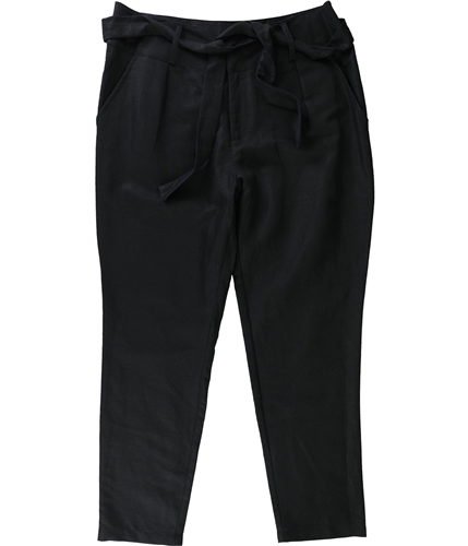 Avec Womens Tie-Waist Casual Trouser Pants black 14x26