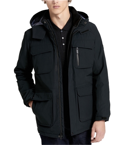 Calvin Klein Mens Four Pocket Hooded Jacket black S