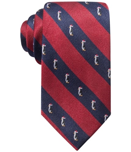 Club Room Mens Holiday Stripe Self-tied Necktie red One Size