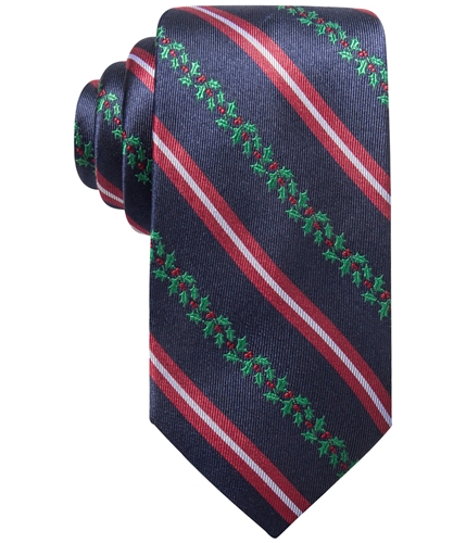 Club Room Mens Holiday Stripe Self-tied Necktie navy One Size