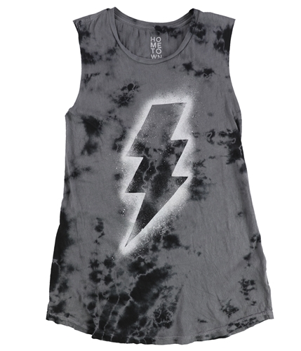 Hometown Heroes Womens Flash Tie-Dye Muscle Tank Top gray XS