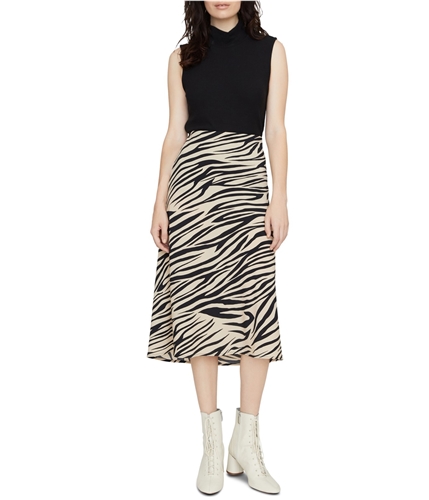 Sanctuary Clothing Womens Animal Print Midi Skirt blkbeige XS
