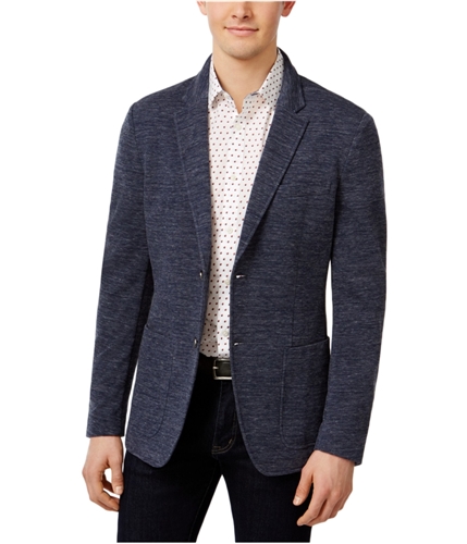 Michael Kors Mens Space Dyed Two Button Blazer Jacket midnight L