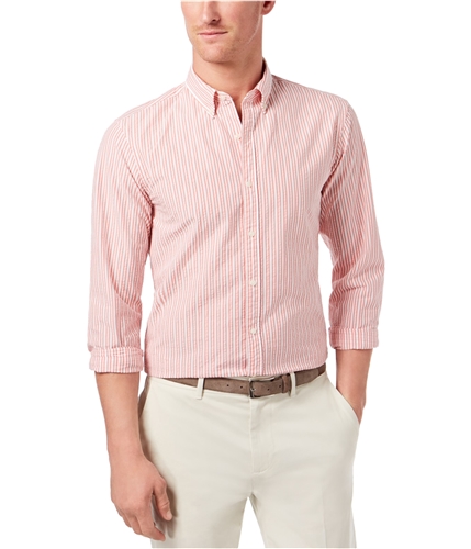 Michael Kors Mens Striped Button Up Shirt pink XL