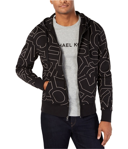 Michael Kors Mens Full Zip Big Logo Hoodie Sweatshirt black S