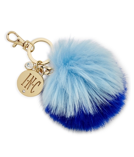 I-N-C Womens Faux Fur Key Chain blue One Size