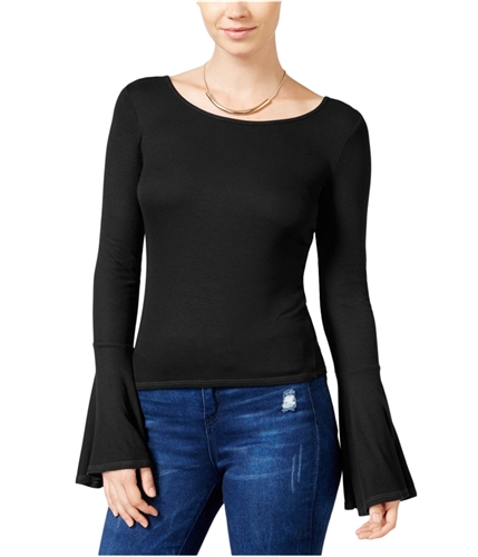 Chelsea Sky Womens Ribbed Pullover Blouse blk M