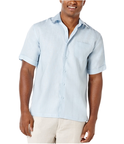 CubAvera Mens Carmine Linen Button Up Shirt cashmereblue M