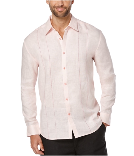 CubAvera Mens Embroidery Button Up Shirt pinkdogwood XL
