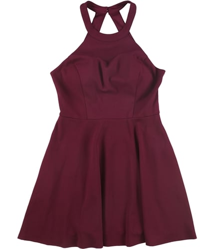 Speechless Womens Solid Fit & Flare Dress magenta XL