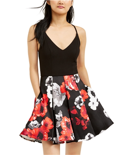 Speechless Womens Floral Fit & Flare Dress black 5