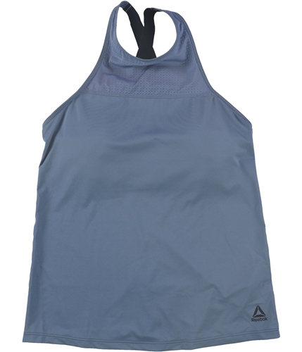 Reebok Womens Fitted Long Workout Tank Top blue XS