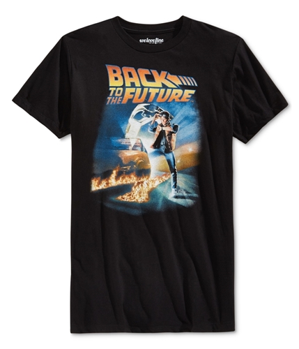 Mighty Fine Mens back to the future Graphic T-Shirt black S