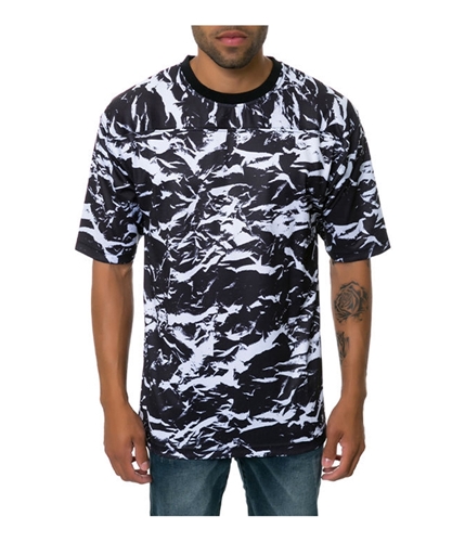 DOPE Mens The Crinkle Football Jersey Graphic T-Shirt black S
