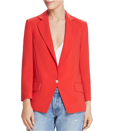 Dylan Gray Womens Faux Pocket One Button Blazer Jacket red 8