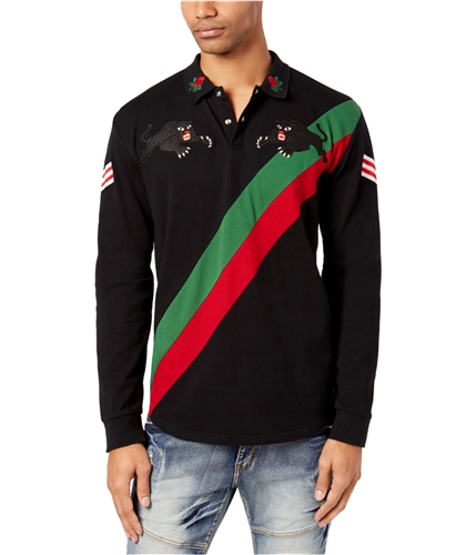 Buy a Mens Reason Panther Embroidered Rugby Polo Shirt | TagsWeekly.com