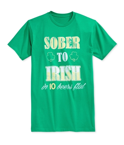 Mighty Fine Mens Sober To Irish Graphic T-Shirt kellygrnheather M