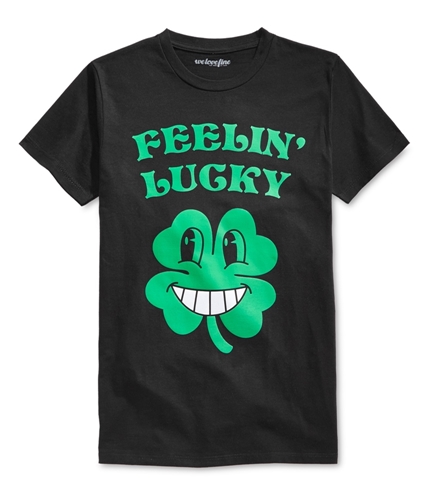 Mighty Fine Mens Feeling Lucky Graphic T-Shirt black XL