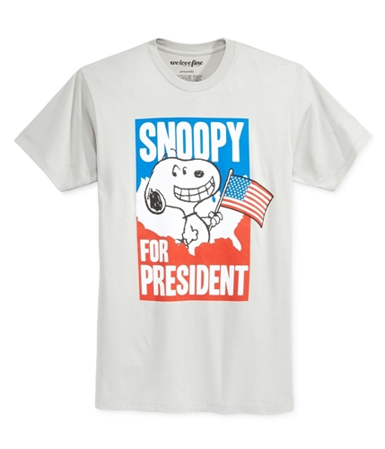 We Love Fine Mens Snoopy For President Graphic T-Shirt silver S