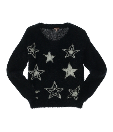 Juicy Couture Girls Fuzzy Star Pullover Sweater starsblack L