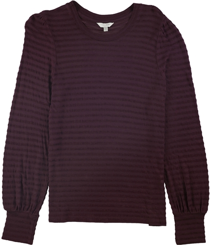 Lucky Brand Womens Chenille Stripe Basic T-Shirt purple S