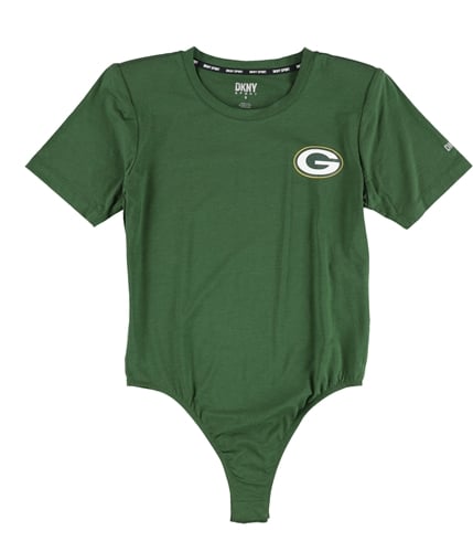 DKNY Womens Green Bay Packers Bodysuit Jumpsuit pac S