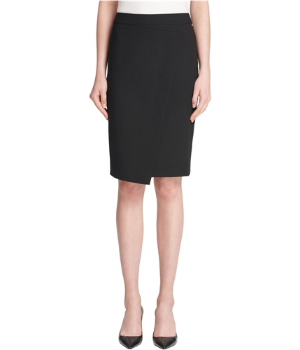 DKNY Womens Crossover Asymmetrical Skirt black 0