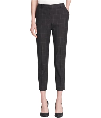 DKNY Womens Windowpane Dress Pants black 2x28