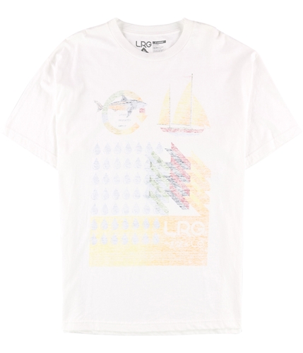 LRG Mens Faded boat Graphic T-Shirt white XL