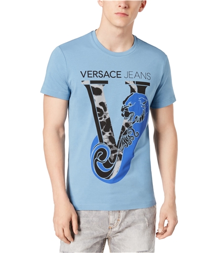 Versace Mens Logo Graphic T-Shirt avio M