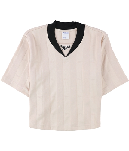 Reebok Womens Textured Crop Basic T-Shirt pink S