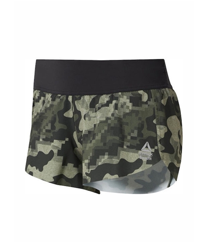 Reebok Womens Camo Crossfit Athletic Workout Shorts green S