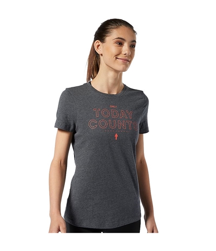 Reebok Womens Only Today Counts Graphic T-Shirt dgreyh S