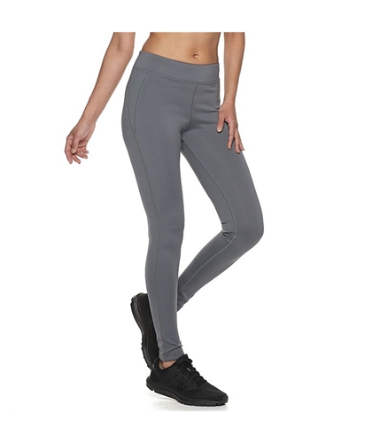 Reebok Womens Solid Compression Athletic Pants gray L/26