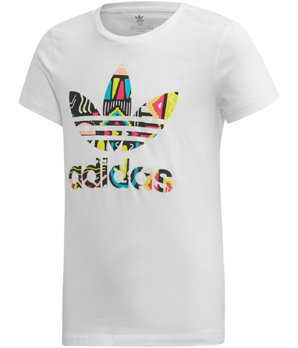 Adidas Girls Slim-Fit Graphic T-Shirt whitemulti M