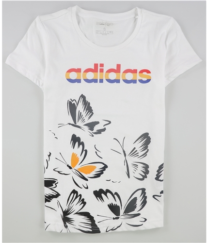 Adidas Womens Farm-Print Graphic T-Shirt white XS