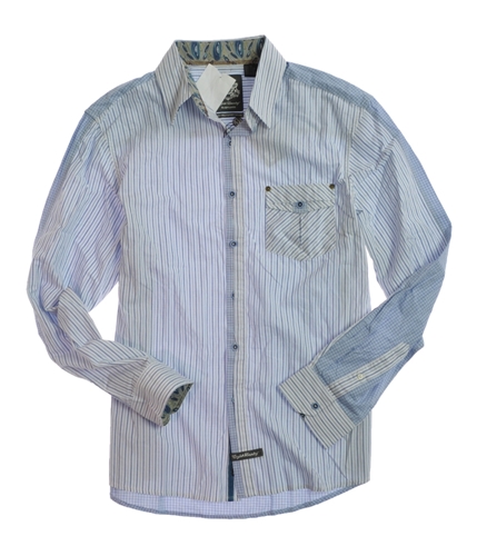 English Laundry Mens Blaque Label Stripe Button Up Shirt blue XL