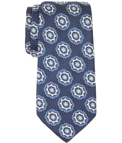 Tasso Elba Mens Bart Medallion Self-tied Necktie blue One Size