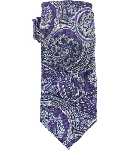 Tasso Elba Mens Paisley Silk Self-tied Necktie purple One Size