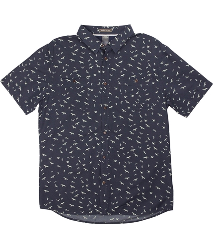 Quiksilver Mens Wake Sea Button Up Shirt navy S